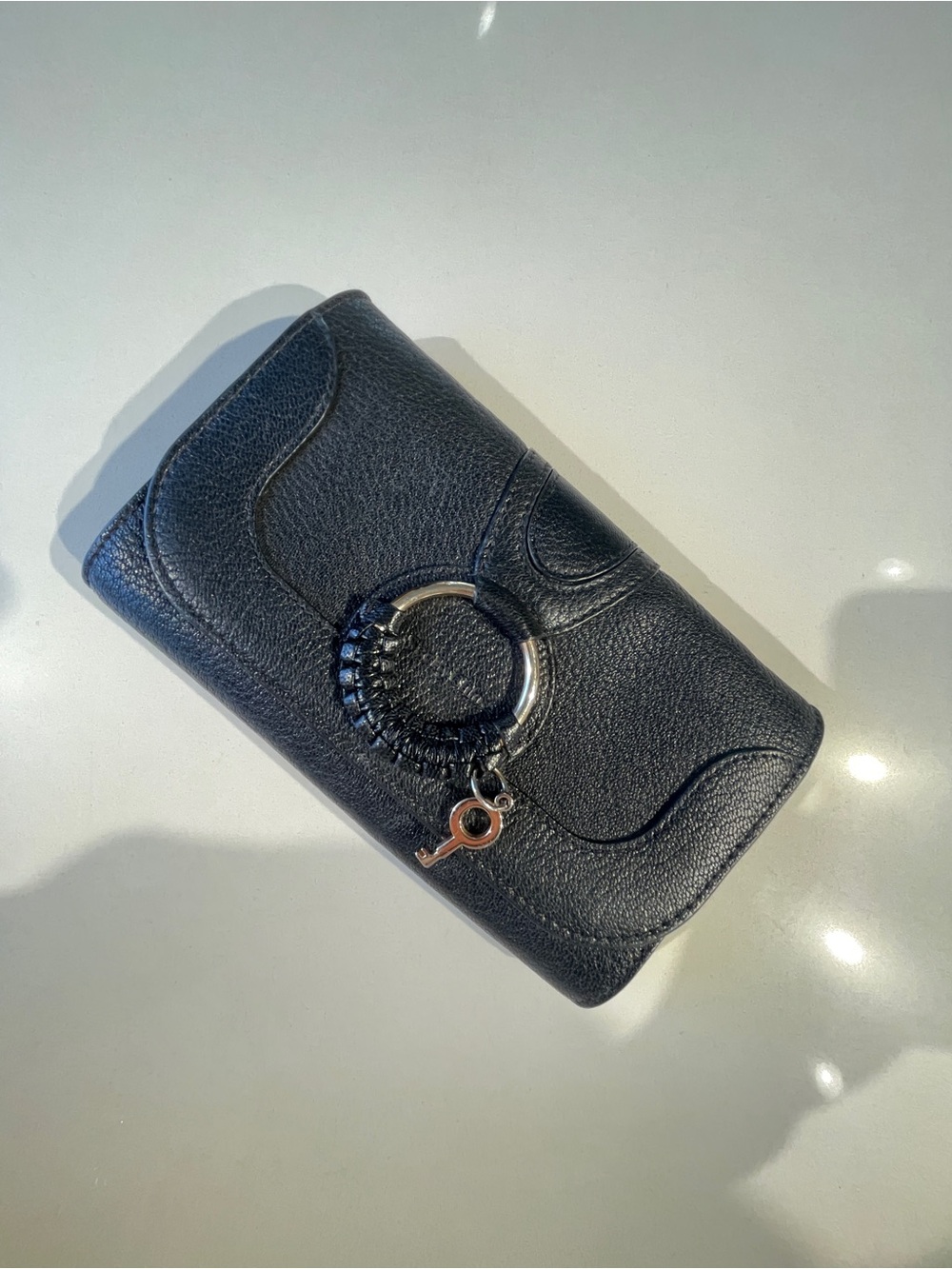 See By Chloe Black Leather Hana Wallet On Chain